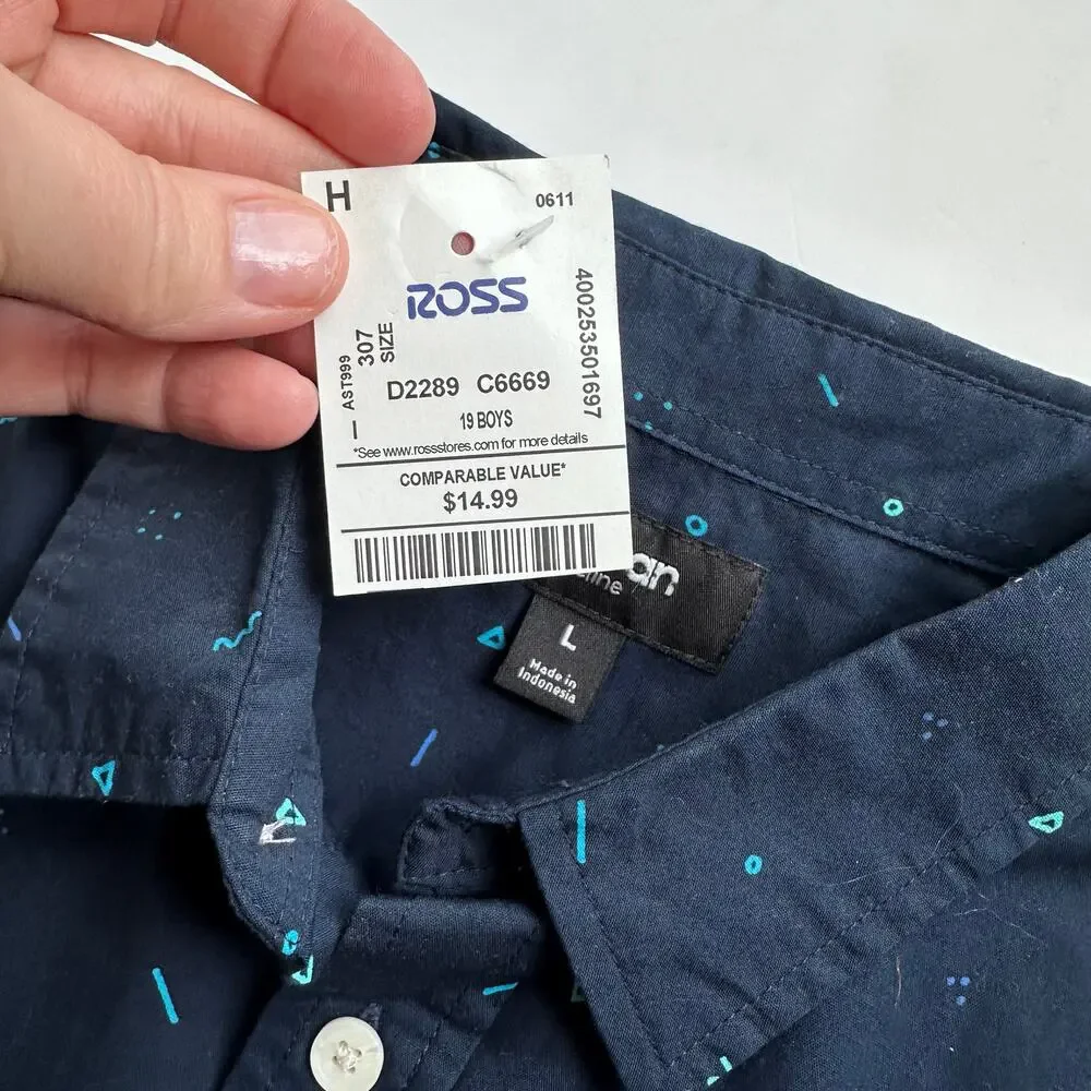 Urban Pipeline Blue Squiggle Print Short Sleeve Shirt